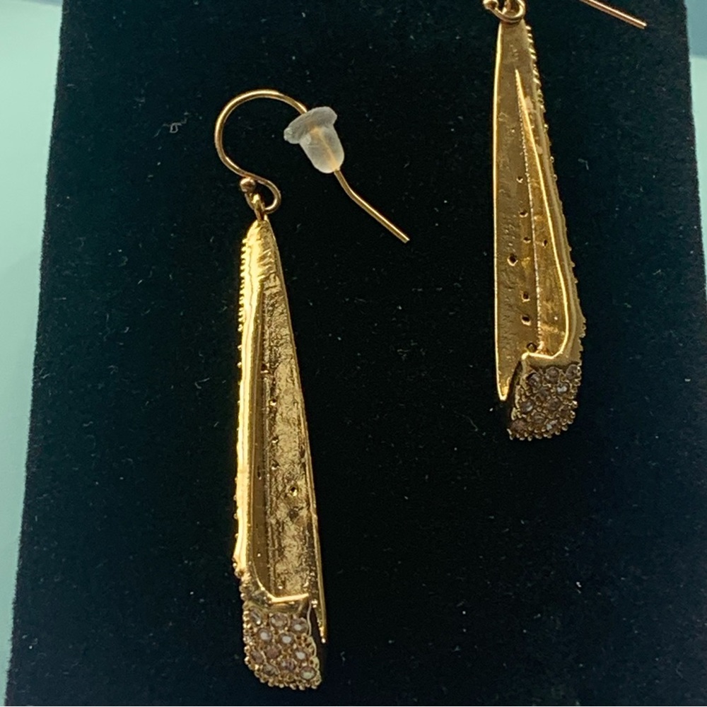 ALEXIS BITTAR • Vintage Miss Havisham Modern Sculpted Crystal Encrusted Earrings - Picture 8 of 8
